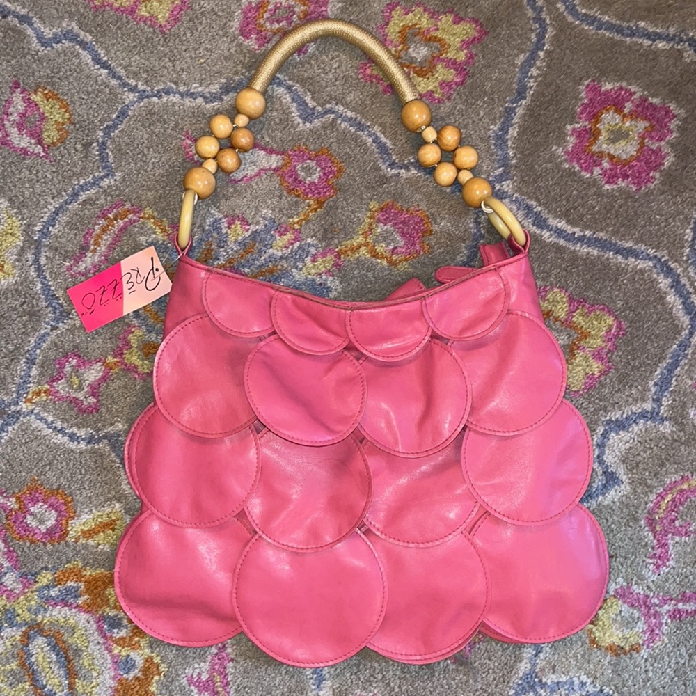 Vintage Prezzo Pink Leather Fish Scale Handbag